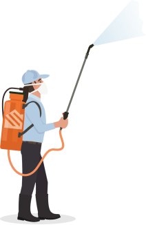 Man with backpack sprayer