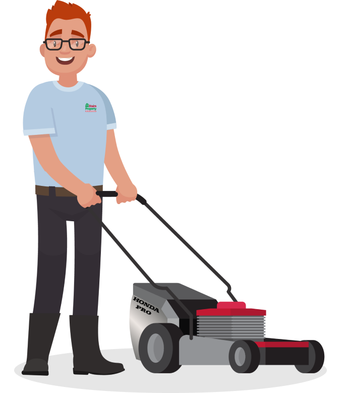 Man with mower